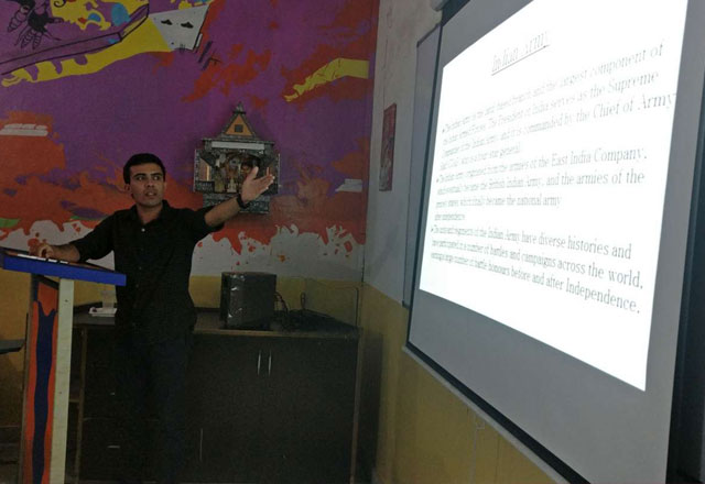 Arjun Rana Giving his presentation to all Gurukulites regarding NDA and TES Entry in Army-1500